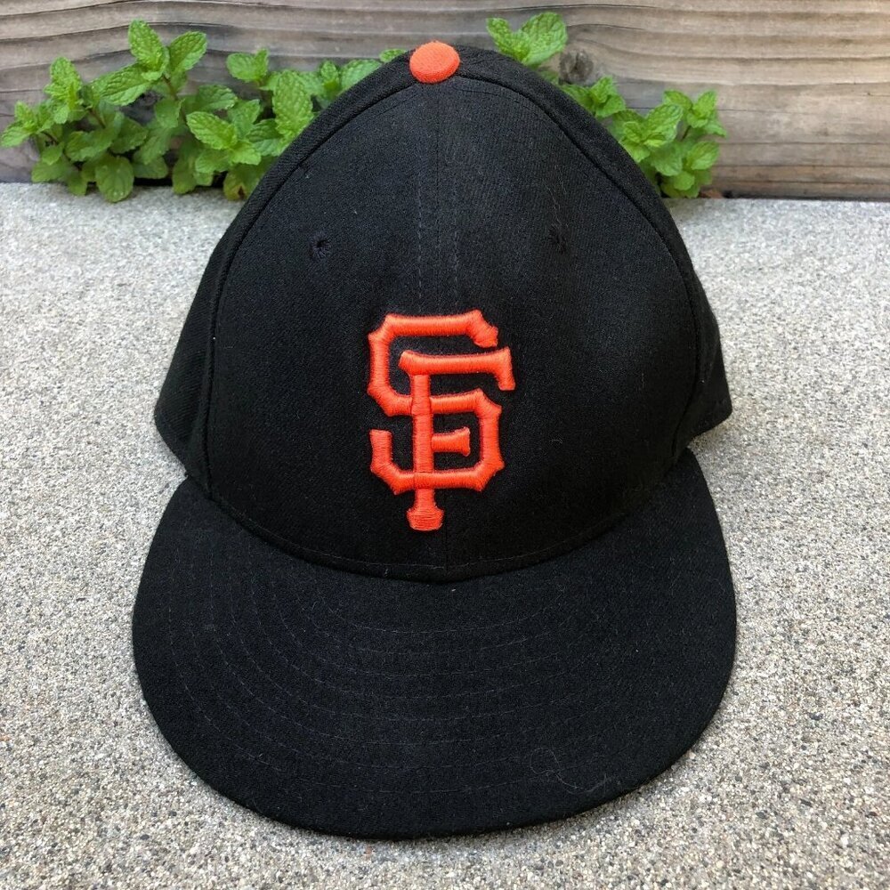 NEW ERA On Field San Francisco Giants Hat Men's 7 1/2 Black Cool Base Fitted Cap